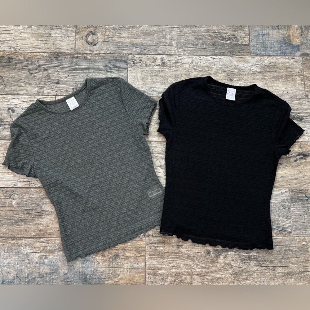Combo! Women's Medium No Boundaries Stretch Lace Tops Olive & Black